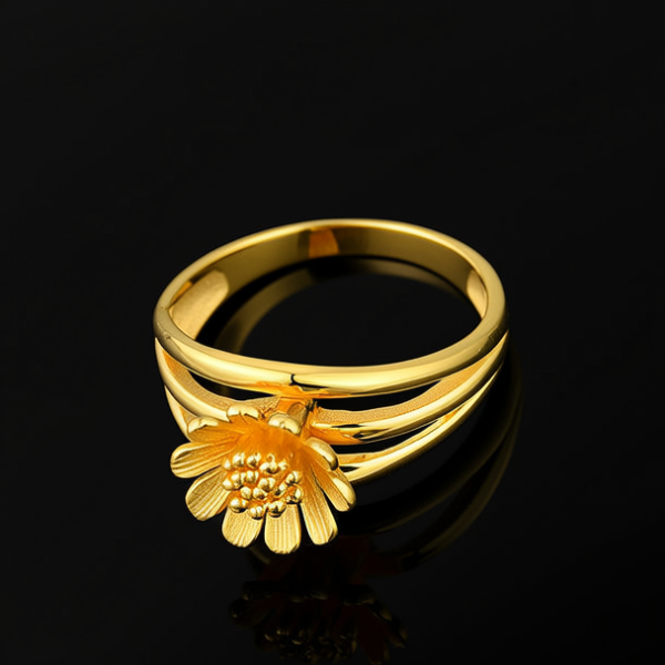 大花金戒指图片
