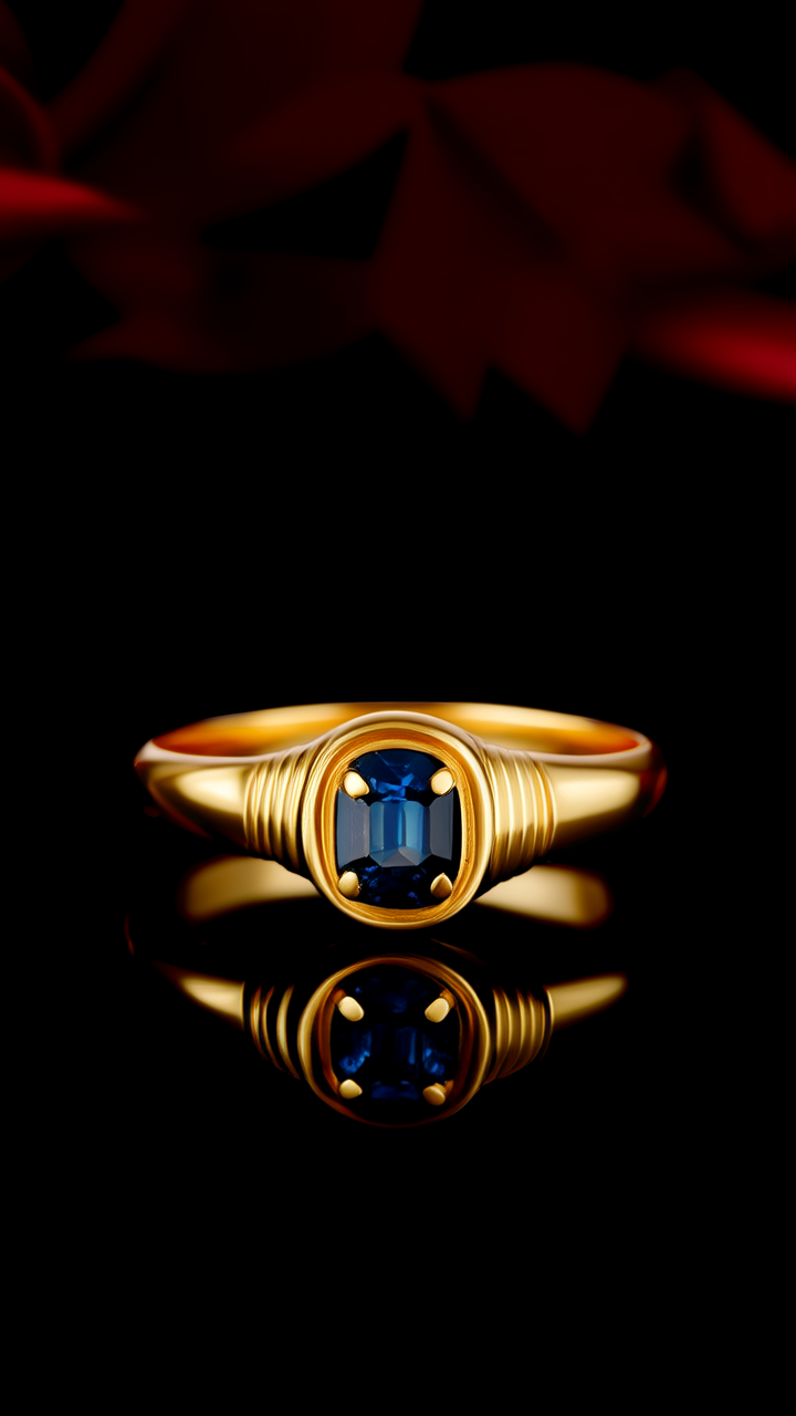 宝石黄金戒指图片