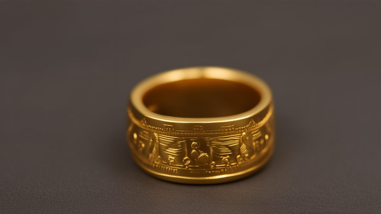 古法黄金戒指图片