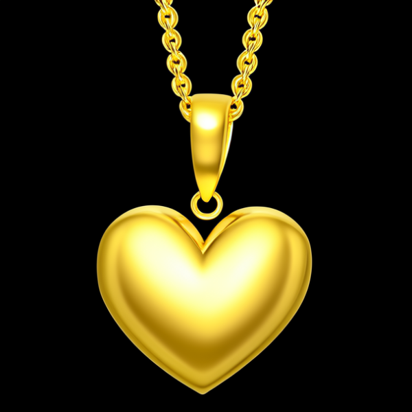 黄金心形吊坠图片