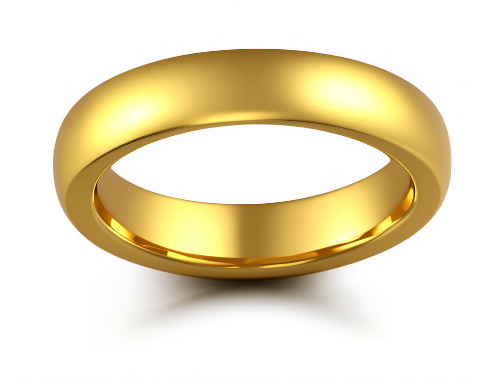 黄金平面戒指图片