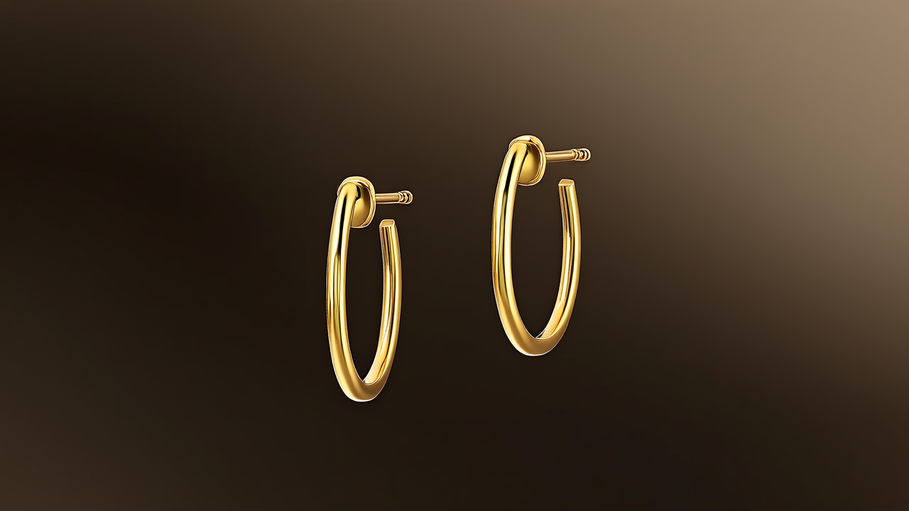 18k金耳环图片