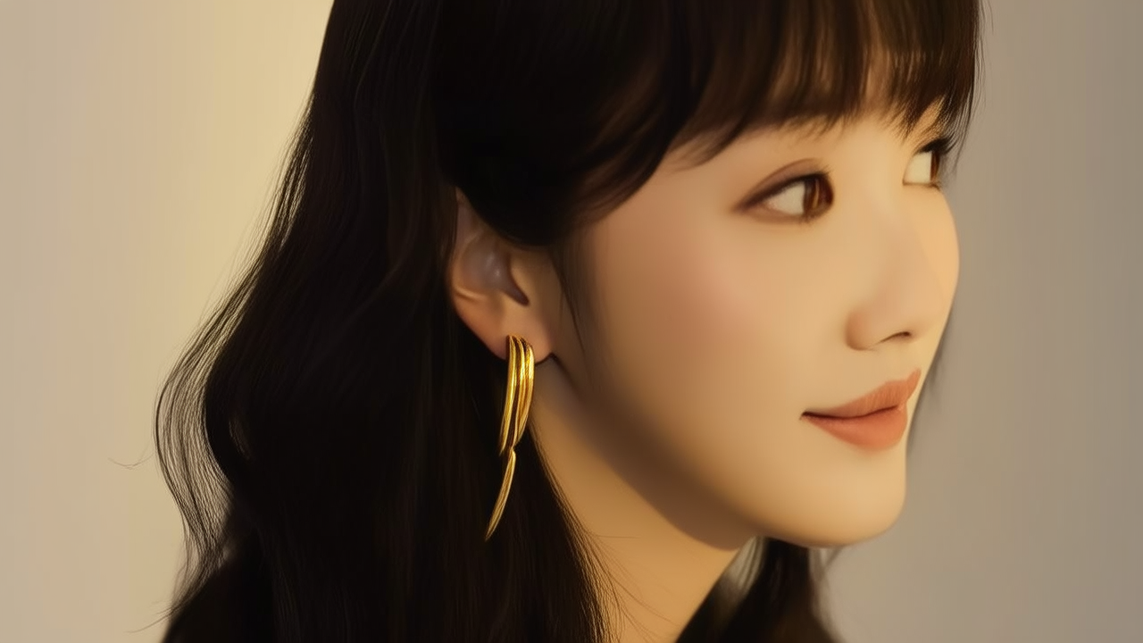 黄金耳环图片真实