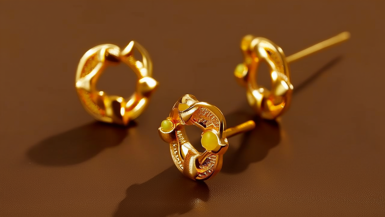 黄金耳环真实图片