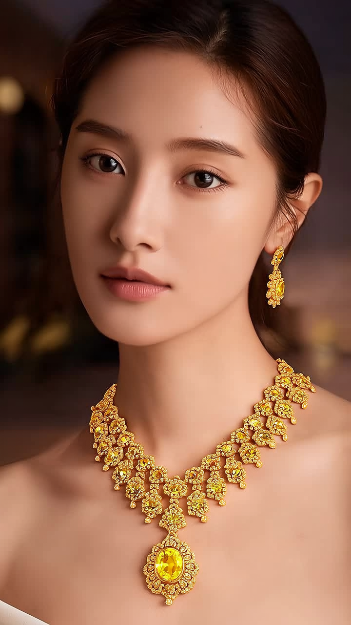 宝石黄金项链图片大全