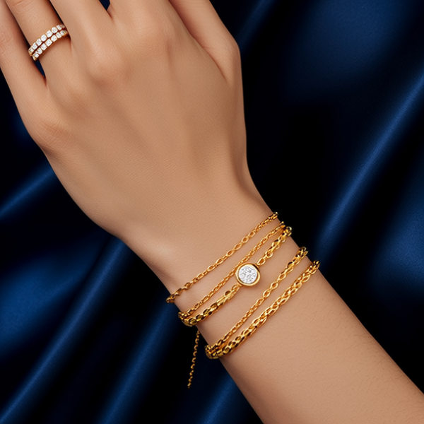 黄金手串搭配图片欣赏